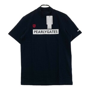【新品】PEARLY GATES パーリーゲイツ 053-1167301 ハイネック 半袖Tシャツ ネイビー系 6 [240101209686] ゴルフウェア メンズ