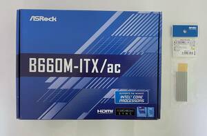 【新品・未使用】B660 Mini-ITXマザーボード◆ASRock B660M-ITX/ac◆LGA1700/DDR4/WiFi◆おまけ付き（M.2 SSDヒートシンク）
