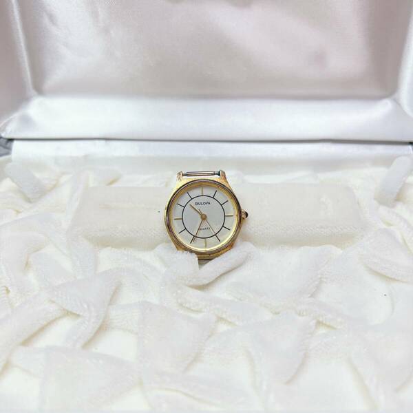 腕時計　ゴールド　gold　BULOVA　ブローバ　quartz　クォーツ　レディース　EL-1043