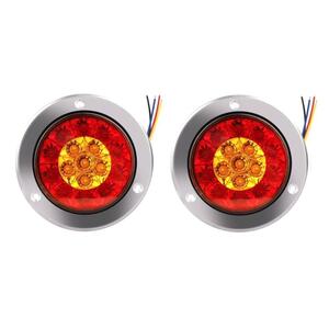 2個 12V用 テールランプ 丸テール シルバー 汎用 LED 丸型 DIY 旧車 トレーラー 互換品