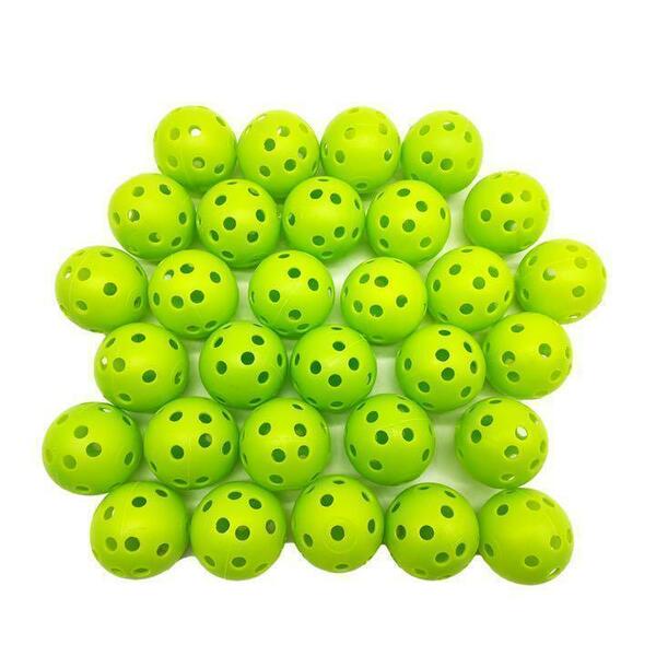 野球 穴あきボール 練習用 緑 30個セット バッティング練習 練習ボール
