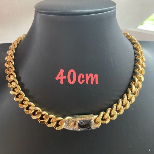 ネックレス ゴールド デザインネックレス 喜平 極太チェーン 18k金メッキ necklace 幅:11mm / 40cm 新品
