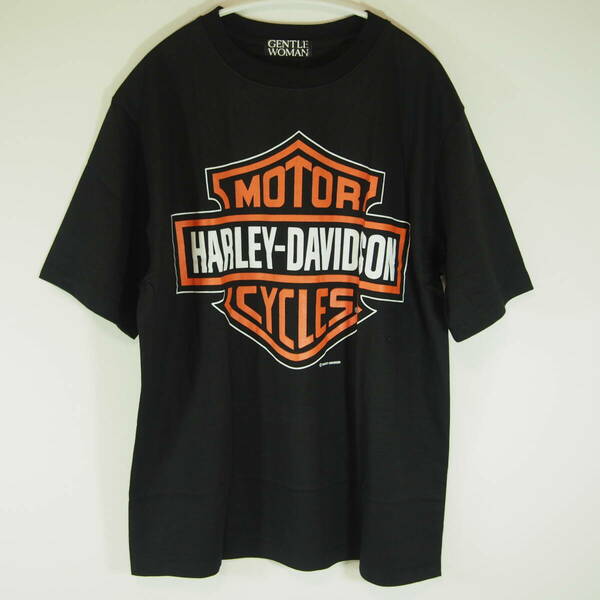 【新品・送料無料】ハーレーダビッドソン　プリント　ロゴ　Tシャツ　黒　ブラック　Harley-Davidson ハーレー　オートバイ