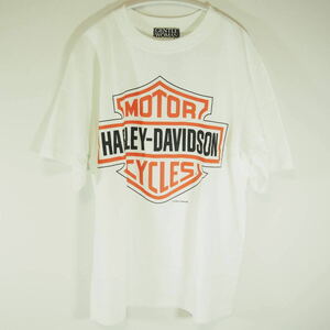 【新品・送料無料】ハーレーダビッドソン　プリント　ロゴ　Tシャツ　白 Harley-Davidson ハーレー バイク オートバイ