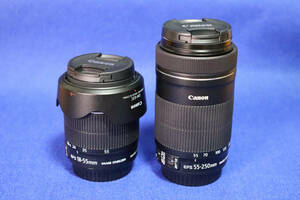 ★☆CANON EF-S 18-55mm F3.5-5.6 IS STM＋ EF-S 55-250mm F4-5.6 IS STM ダブルズーム☆★