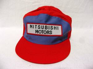三菱★MITSUBISHIモータース赤 帽子Ｌサイズ未使用品キャップ美品★フリーサイズ／アジャスター調整付き