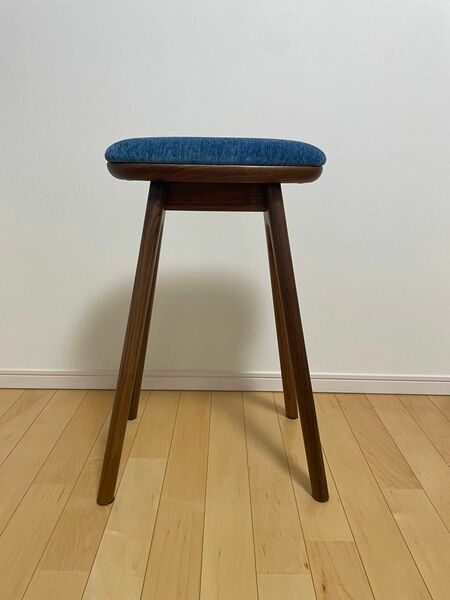 ナガノインテリア　スツール　 木製 stool 幅410奥行300高さ580 ウォルナット