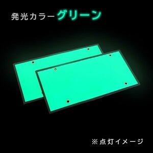 ю 極薄型 高輝度 字光式 LED ナンバー プレート ライト 面発光 大型/トラック/ダンプ 12V/24V 420mm×210mm 2枚 グリーン イグナイター付