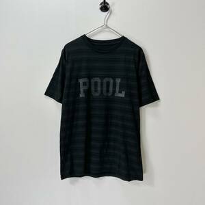 the POOL aoyama ザプールアオヤマ Mサイズ Tシャツ ロゴ ボーダー ブラック 藤原ヒロシ フラグメント