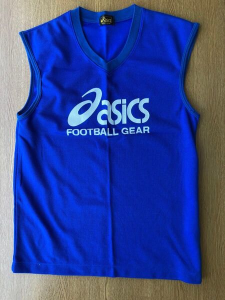 アシックス football gear タンクトップ 青 160