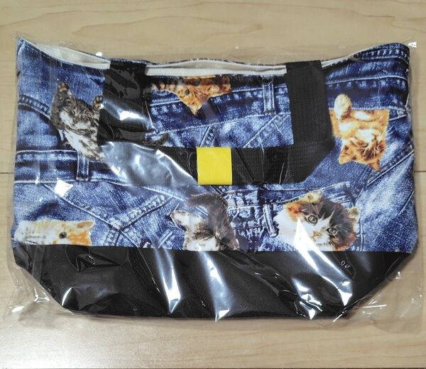 ハンドメイド 猫柄ミニトートバッグ