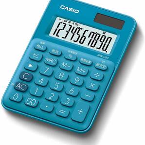 【売り切り商品】カシオ カラフル電卓 レイクブルー 10桁 ミニミニジャストタイプ MW-C8C-BU-N