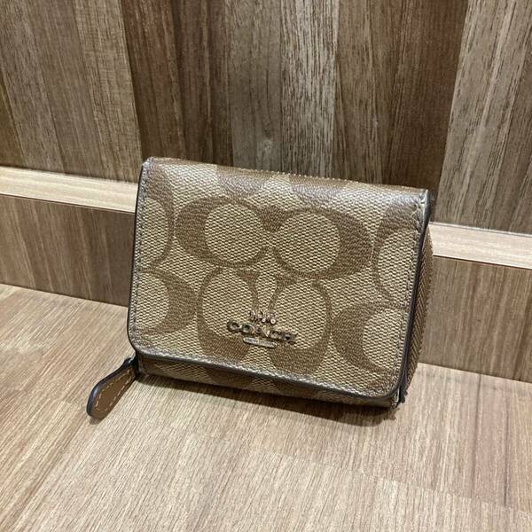 COACH コーチ シグネチャー 財布 三つ折り財布 ブラウン ミニウォレット コンパクトウォレット 小物 レディース ファッション アイテム