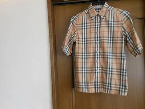 Burberrys バーバリー(イギリス）半袖オープンシャツ バーバリーチェック模様 サイズM