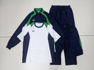 2. Yonex 4 позиций комплект спорт одежда верх и низ в комплекте длинный рукав джерси грузовик брюки футболка половина YONEX мужской LL белый темно-синий зеленый y705