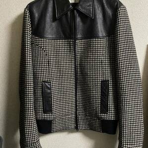 サンローランパリ　16aw 千鳥レザージャケット 48 ブルゾン　saint laurent paris leather jacket