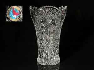 【瑞】HOFBAUER ホフバウアー ドイツ製 クリスタルガラス フラワーベース