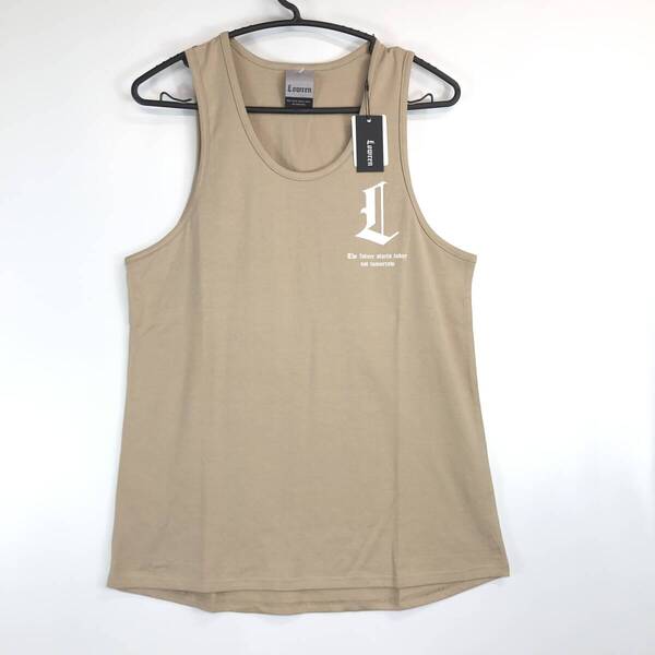 未使用 Lowren ローレン フィットネス タンクトップ コットン100 ベージュ 36(Sサイズ) 日本製