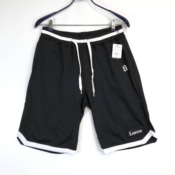 未使用 Lowren ローレン ハーフパンツ ロゴワッペン ブラック フィットネス 40(Lサイズ) ②