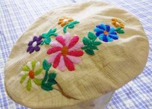 grace Grace hand made embroidery hunting cap floral print cotton 100%