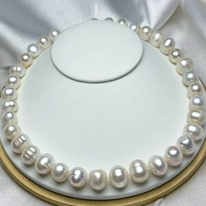 「本真珠ネックレス11-13mm 42cm 天然パール」　大粒　新品自社 jewelry パールネックレス