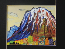 片岡 球子 「羊蹄山の秋色」 希少画集画、かたおか たまこ、富士山、ふるさと、日本の風景、福、縁起、送料無料・新品高級額装付_画像2