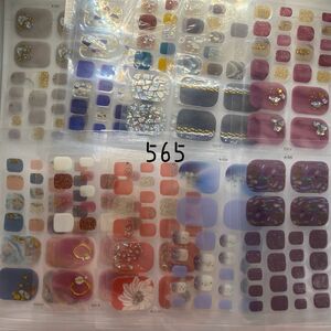565【10枚セット】超高品質５Dフットジェルネイルシール　韓国