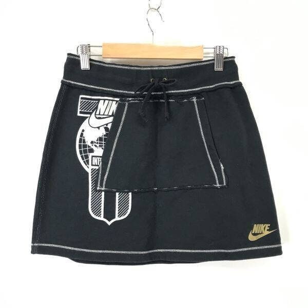 ナイキ/NIKE★スウェット/ミニスカート【レディースM/黒/black】台形スカート/Skirts◆BH787