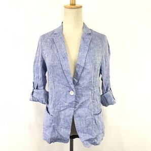 A.D.I.T.L./UNITED ARROWS★麻100%/サマージャケット【36/レディースS/水色/light blue】ロールアップ/Jacket◆BH803