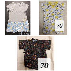 ベビー服 夏 カバーオール 3枚セット 浴衣 甚平 夏服