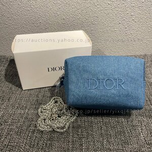  Dior Dior Novelty not for sale cosme pouch make-up pouch case chain shoulder attaching Denim brand lady's box attaching 