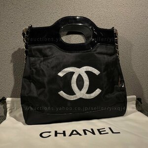 シャネル ノベルティ 非売品 CHANEL VIPギフト スパンコール ココマーク ハンドバッグ ショルダーバッグ ブラック レディース ブランド 白