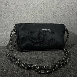 シャネル ノベルティ 非売品 CHANEL VIPギフト ミニ ショルダーバッグ スパンコール ココマーク 斜めがけ ブラック 黒 レディース ブランド