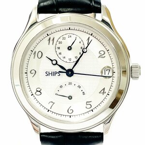 【1円スタート】【箱付き】SHIPS シップス 30周年記念 裏スケ SS シルバー文字盤 自動巻き メンズ腕時計 276991