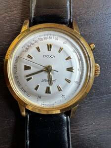 レア 稼動品 DOXA ドクサ 7003-7 Sfygmos ワンプッシュクロノ バルジュー23 手巻き ヴィンテージ メンズ腕時計 