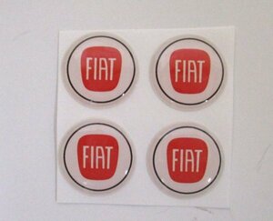 【新品・即決】#白赤 フィアット FIAT 鍵穴カバー キーホールカバー エンブレム ステッカー 鍵穴隠し ４個セット エポキシ