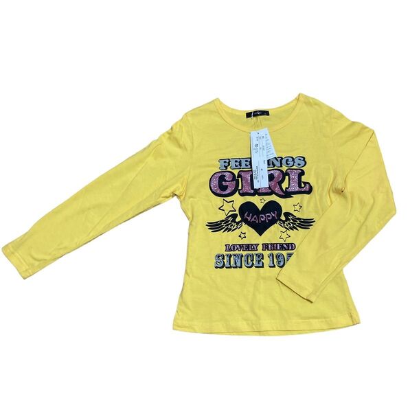 キッズ 子ども服 トップス ロンT 長袖 130cm 女の子 ロゴT 綿100 長袖Tシャツ カットソー Tシャツ