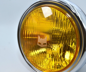 マーシャルタイプ 黄色ガラスレンズ MACHAL エンブレム付き 180Φ LED ポジション 黒ケース シビエ ヨンフォア ホーク Z1 MK2 ゼファー400