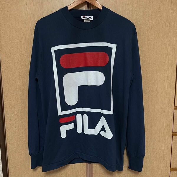 MADE IN USA アメリカ製 FILA フィラ ブランドロゴ デカロゴ ロングTシャツ ロングスリーブTシャツ 長袖Tシャツ