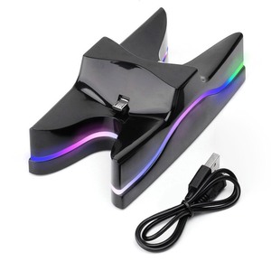 PS4コントローラ 7色LED充電器 Playstation4 ワイヤレス コントローラー 充電スタンド miniUSB 2台同時充電対応