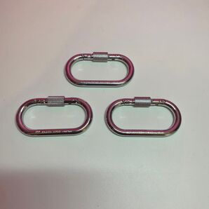 値下げ!【3個セット】123 (ワンツースリー) カラビナ 鉄 KA102. KA102W. KA102W 消防
