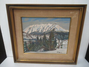 Art hand Auction J4617 Guaranteed authentic Artist: Fumio Horii Title: Mt. Daisen in severe winter Oil painting Framed, Painting, Oil painting, Nature, Landscape painting