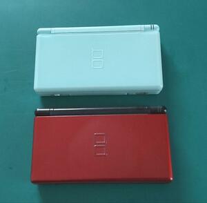 【100円スタート】ジャンク品 通電未確認 Nintendo DS Lite Ice Blue/Crimson Black 2台セット ACアダプター１台付