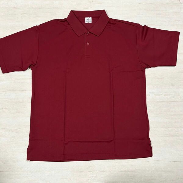 新品 半袖シャツ 半袖ポロシャツ 半袖 ドライ 3L 2XL バーガンディ ワインレッド 定価2057円