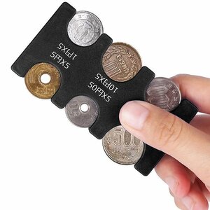 送料0円 2830円収納可能 現金主義 コインホルダー [ブラック] コインポケット 小銭 収納 分類 軽量 整理 コンパクト コインケース 片手