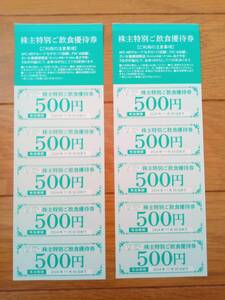 AFC-HD stockholder hospitality eggplant .SFC... shop Yokosuka shop etc. 5,000 jpy minute (500 jpy ×10 sheets )2024 year 11 month 30 day time limit stockholder special . eat and drink complimentary ticket 