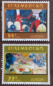 ルクセンブルグ　1993.5.10　現代芸術　2完　ヨーロッパ　美術　アート　絵画　未使用糊なし　