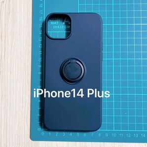 iPhone14 Plusケース リング付き シリコン スタンド機能付き