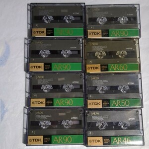 ジャンク　TDK　使用済み　中古　カセットテープ　AR 90分　60分　50分　46分　計8本　当時物　昭和レトロ　ノーマル