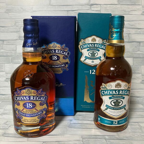 シーバスリーガル18年750ml、12年ミズナラ700ml 2本セットCHIVAS ウイスキー